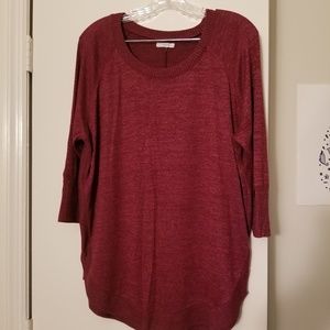 Lightweight berry-colored sweater